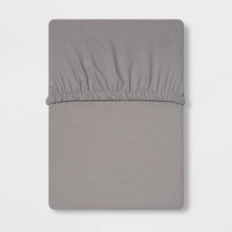 Photo 1 of 300 Thread Count Ultra Soft Fitted Sheet Gray - Threshold™ - Queen
