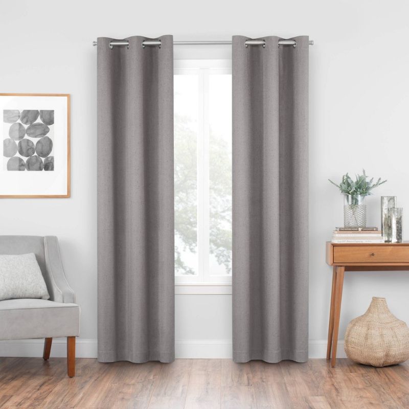 Photo 1 of 63"x42" Windsor Blackout Curtain Panel Gray - Eclipse 
