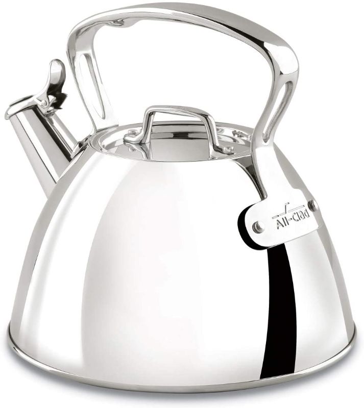 Photo 1 of All-Clad E86199 Stainless Steel Tea Kettle, 2-Quart, Silver
