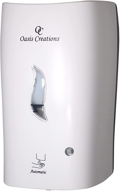 Photo 1 of Auto Soap Dispenser with Drip Tray- White - Touch Free - Electronic - Automatic Hand Sanitizer Sensor Soap Dispenser – Liquid or Spray - Wall Mount - Commercial or Residential - 1000 mL/33 oz
