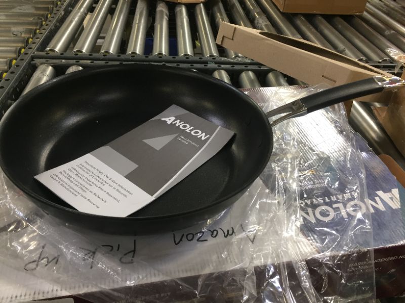 Photo 2 of Anolon 12 Inch Smart Stack Hard Anodized Aluminum Stainless Nonstick Fry Pan, Black