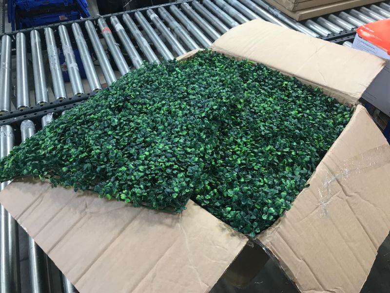 Photo 1 of 20 in. H x 20 in. W GorgeousHome Artificial Boxwood Hedge Greenery Panels,Milan (12-pc)
