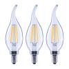 Photo 1 of 60-Watt Equivalent B11 Dimmable Flame Bent Tip Clear Glass Filament LED Vintage Edison Light Bulb Bright White (3-Pack)