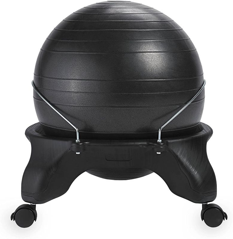 Photo 1 of Gaiam Classic Backless Balance Ball Chair – Exercise Stability Yoga Ball Premium Ergonomic Chair for Home and Office Desk with Air Pump, Exercise Guide and Satisfaction Guarantee
