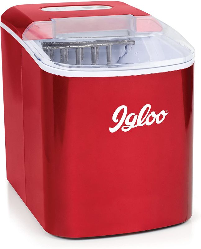 Photo 1 of Igloo ICEB26RR Automatic Portable Electric Countertop Ice Maker Machine, 26 Pounds in 24 Hours, 9 Ice Cubes Ready in 7 minutes