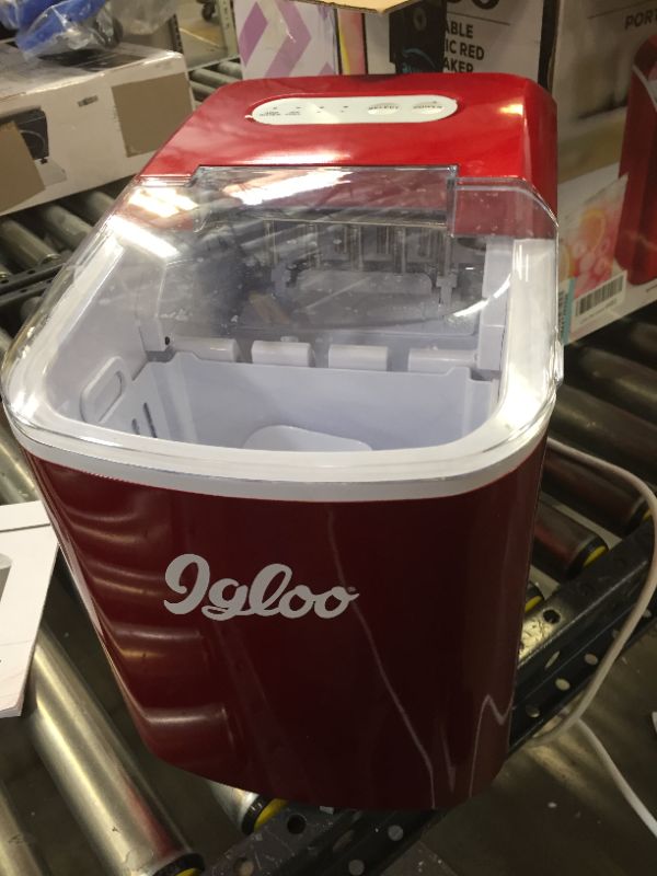 Photo 2 of Igloo ICEB26RR Automatic Portable Electric Countertop Ice Maker Machine, 26 Pounds in 24 Hours, 9 Ice Cubes Ready in 7 minutes