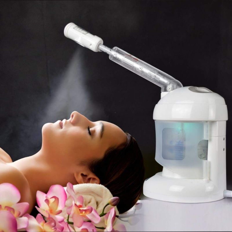 Photo 1 of Facial Steamer, with Extendable Arm Ozone Table Top Mini Spa Face Steamer Design For Personal Care Use At Home or Salon, White
