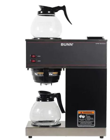 Photo 1 of Bunn VPR 12-Cup Commercial Coffee Maker w/ 2 Glass Decanters, 33200.0015
