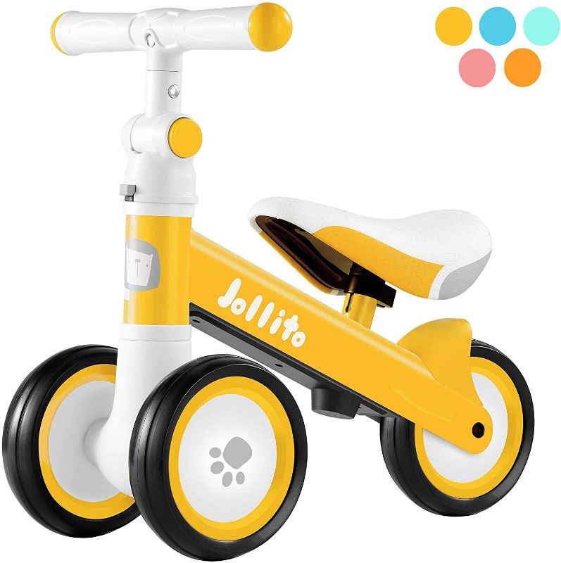 Photo 1 of Jollito Baby Balance Bike, Adjustable Toddler Baby Bicycle 12-24 Months with 3 Silent Wheels, No Pedal Toddlers Walker Bike Riding Toy for 1 Year Old Boys Girls, Best Birthday Gift
