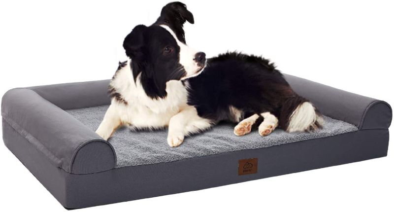 Photo 1 of 
Eterish Orthopedic Dog Bed for Medium, Large Dogs, Egg-Crate Foam Dog Bed with Removable Cover, Pet Bed Machine Washable, Grey
