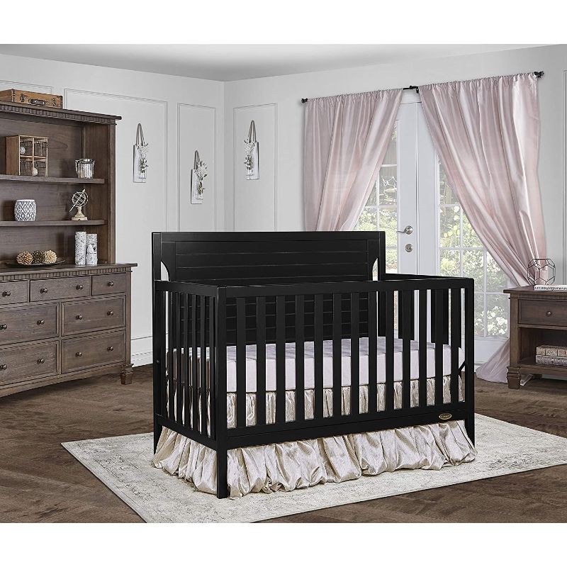 Photo 1 of Dream On Me Cape Cod 5-in-1 Convertible Crib in Black
