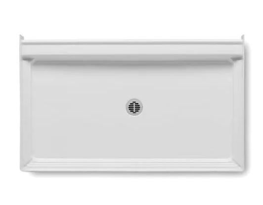 Photo 1 of A2 60 in. x 34 in. Single Threshold Center Drain Shower Base in White
