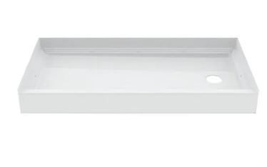 Photo 2 of A2 60 in. x 30 in. Single Threshold Right Drain Shower Base in White