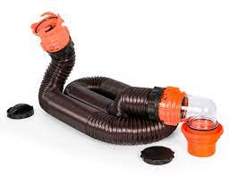 Photo 1 of Camco RhinoFLEX 15ft RV Sewer Hose Kit, Includes Swivel Fitting and Translucent Elbow with 4-In-1 Dump Station Fitting, Storage Caps Included