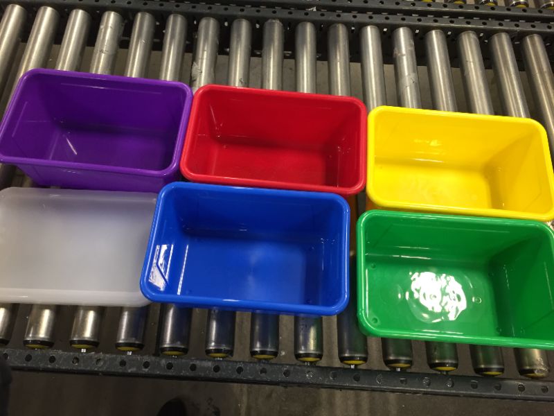 Photo 1 of 5 pack of 8x12in plastic bins with lids