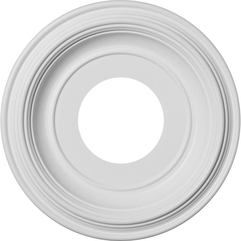 Photo 1 of Ekena Millwork CMP10TR Traditional Thermoformed PVC Ceiling Medallion, 10"OD x 3"ID x 1 1/8"P (Fits Canopies up to 5 1/2"), White
