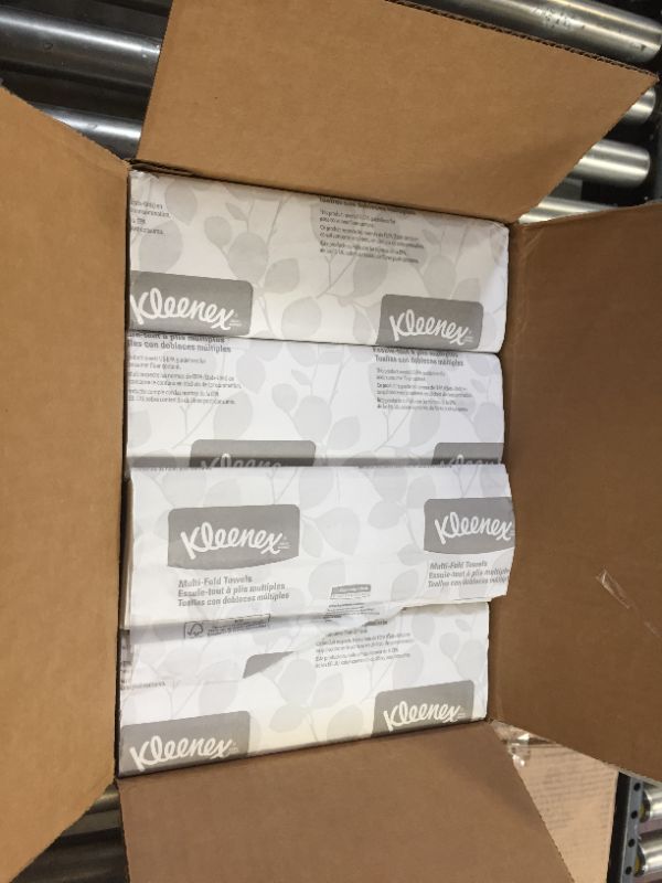 Photo 1 of Kleenex Multifold Paper Towels (02046), White, 8 Packs/Convenience Case, 150 Tri Fold Paper Towels/Pack, 1,200 Towels/Case