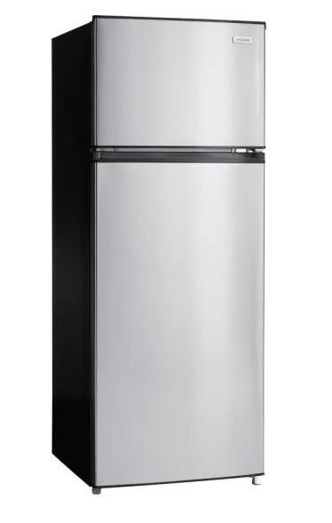 Photo 1 of 7.1 cu. ft. Top Freezer Refrigerator in Stainless Steel Look
