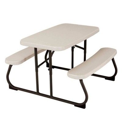 Photo 1 of Kids Rectangle Picnic Table Almond - Lifetime