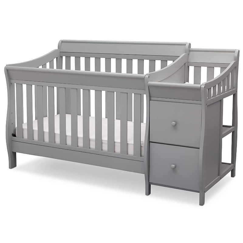 Photo 1 of Delta Children Bentley Convertible Baby Crib and Changer - Gray