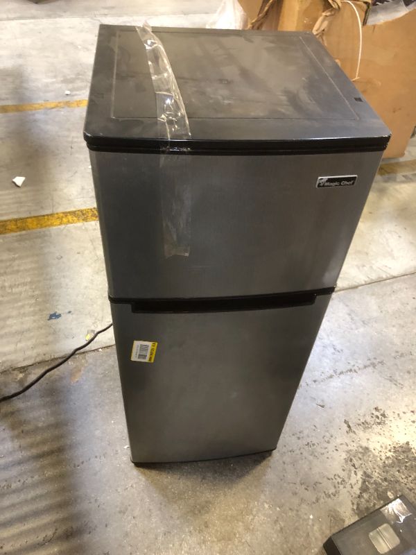 Photo 2 of 4.5 cu. ft. 2 Door Mini Fridge in Stainless Look with Freezer
