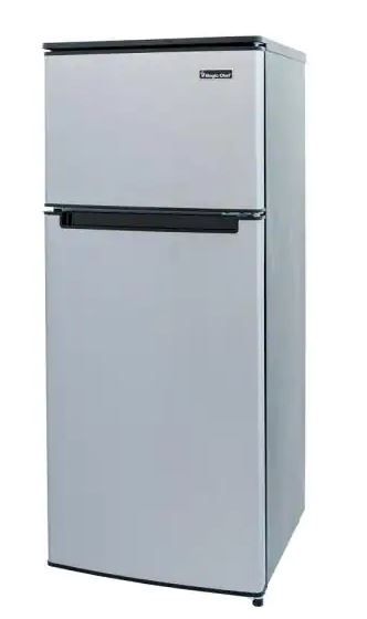 Photo 1 of 4.5 cu. ft. 2 Door Mini Fridge in Stainless Look with Freezer
