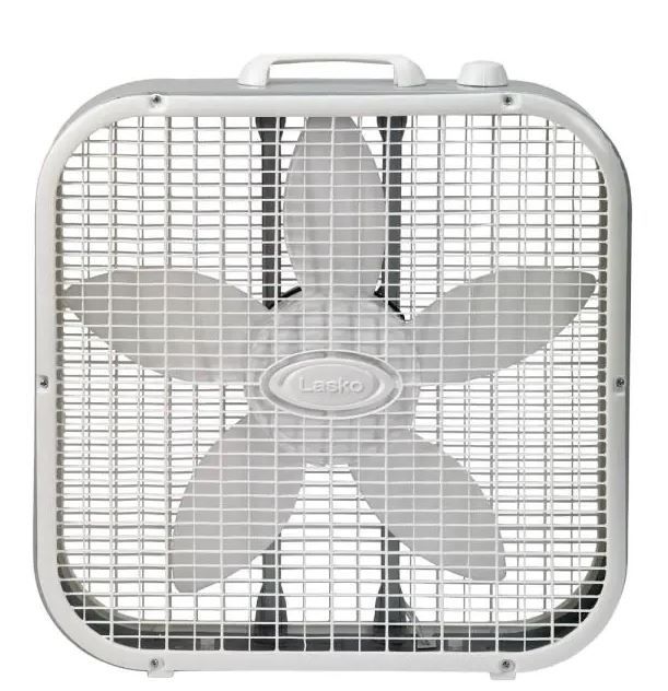 Photo 1 of 20 in. 3 Speed White Box Fan with Save-Smart Technology for Energy Efficiency
