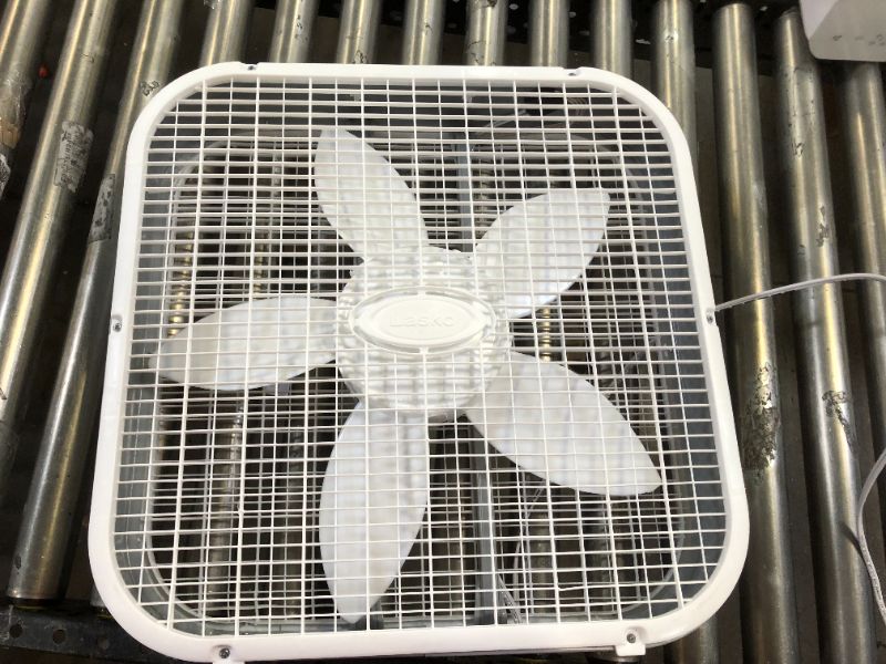 Photo 4 of 20 in. 3 Speed White Box Fan with Save-Smart Technology for Energy Efficiency