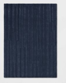 Photo 1 of 5'X7' Westover Striped Solid Rug Navy - Threshold™