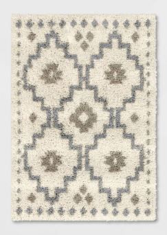 Photo 1 of Bingham Floppy Shag Geo Rug Cream - Threshold™ 4 ft X 5.5 ft 
