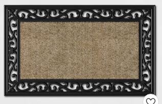 Photo 1 of 1'6"x2'6" Rubber Scroll with Coir Doormat - Threshold™
