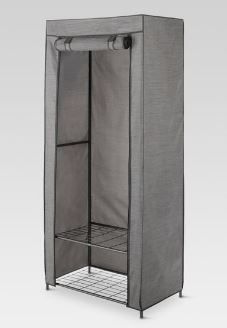 Photo 1 of 2 Tier Wardrobe Metal Frame with 2 Shelves and Breathable Cover - Threshold™
