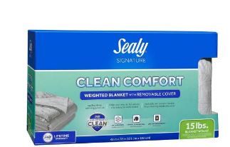 Photo 1 of 48"x72" Clean Comfort Weighted Blanket with Removable Cover - Sealy