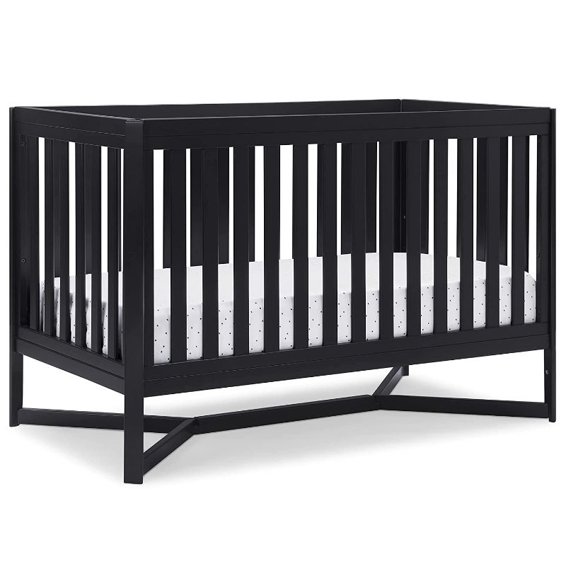 Photo 1 of Delta Children Tribeca 4-in-1 Baby Convertible Crib, Midnight Grey 55x30.5x36 Inch