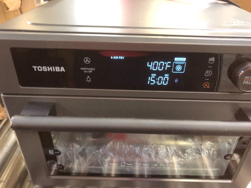 Photo 2 of Toshiba Air Fryer Toaster Oven, 13-in-1 Digital Convection Oven for Pizza, Chicken, Cookies, 25L, 1750W, Charcoal Grey, 6 slice (TL2-AC25GZA(GR))
