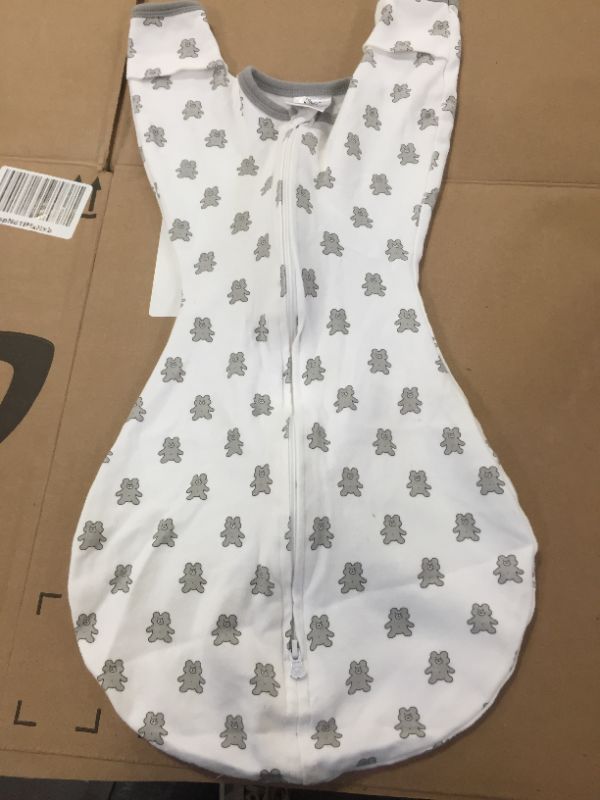 Photo 1 of Amazing Baby Transitional Swaddle Sack with Arms Up Half-Length Sleeves and Mitten Cuffs, Tiny Elephants, Sterling, Medium, 3-6 Months (Parents’ Picks Award Winner, Easy Transition with Better Sleep)
