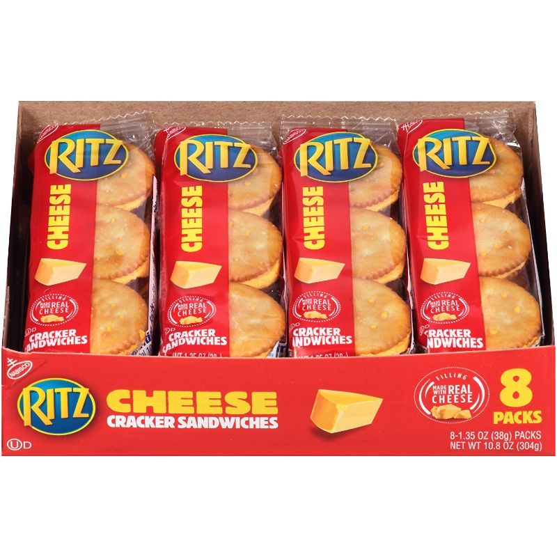 Photo 1 of 4 PACKS OF 8 PEANUT BUTTER RITZ CRACKER SNACKS BB 11/24/21 &
4 PACKS OF 8 CHEESE RITZ CRACKER SNACK BB 12/09/21 