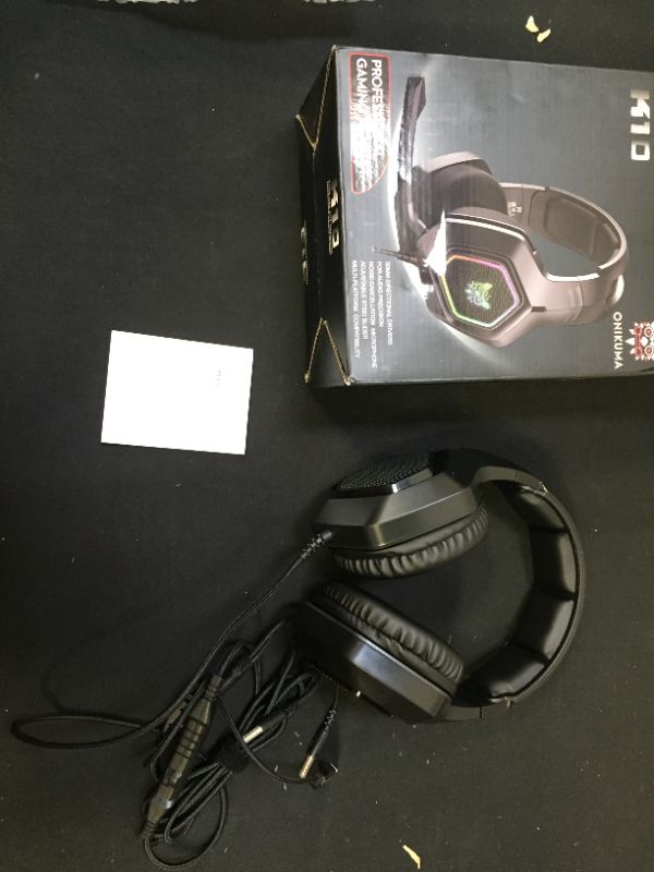 Photo 2 of ONIKUMA K10 RGB Gaming Headset with Surround Sound Noise Canceling Gaming Headp
