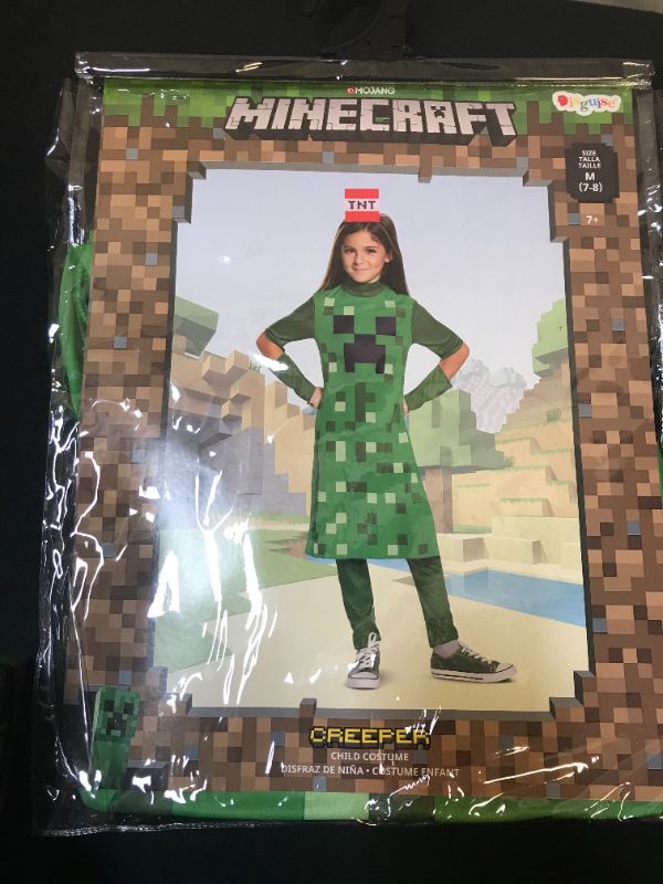 Photo 2 of disguise minecraft creeper girls' costume