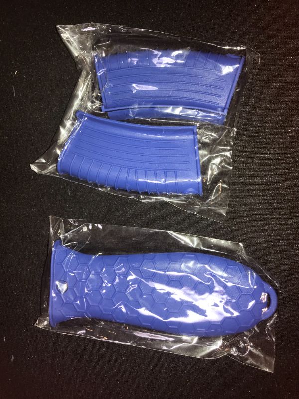 Photo 1 of 2 PACK SILICONE HOT HANDL COVER MACHINE WASHABLE BLUE 