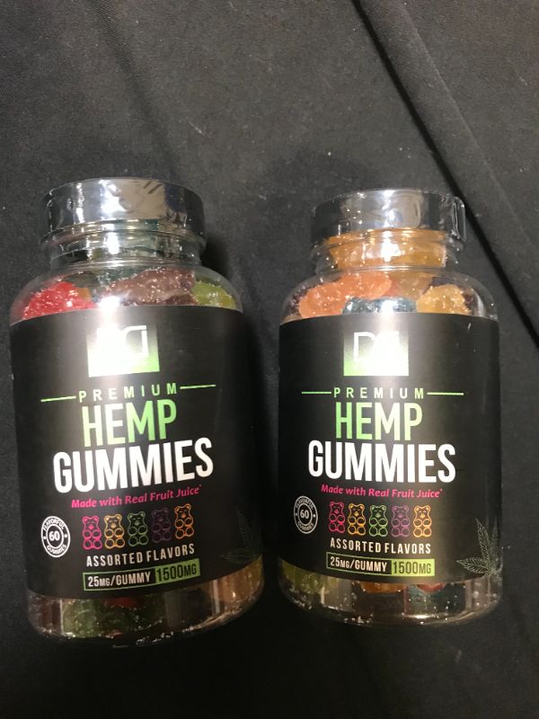 Photo 1 of 2 PACK DAKOTA HEMP OIL GUMMIES FOR PAIN STRESS RELIEF ANXIETY bb 08 2022