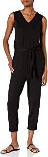 Photo 1 of Daily Ritual Women's Cozy Knit Relaxed-Fit Sleeveless Tie-Waist Jumpsuit L
