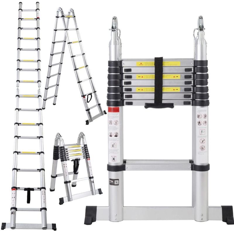 Photo 1 of 16ft Aluminum Telescoping Telescopic Extension Ladder Tall Multi-Purpose
