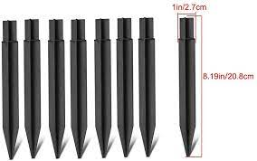 Photo 1 of Anpatio 8 PCS Plastic Ground Spikes Stakes Corrosion Resistant Plastic Prime Durable ABS Ground Stakes for Candy Cane Lights Outdoor Paths Garden Flowerbeds Borders Black