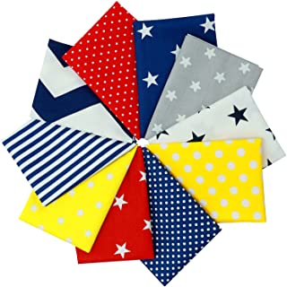 Photo 1 of ArtBeek Quilting Squares Print Fabric, 10pcs 12 x 16 (30cm x 40cm) Cotton Fat Squares for DIY Sewing (12 X 16 in)