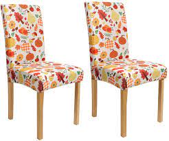 Photo 1 of XAMSHOR DINNING ROOM CHAIR COVERS AUTUMN HARVEST STRETCH PARSONS SET OF 2