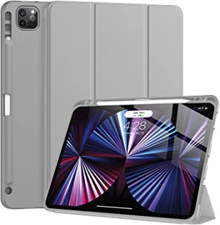 Photo 1 of Tuosake iPad Pro 11 inch Case 2021 with Pencil Holder, Slim Lightweight Trifold Stand Case with Soft TPU Back Cover?Auto Sleep /Wake+Pencil Charging? Smart Case for iPad Pro 11 3rd Generation(Gray)