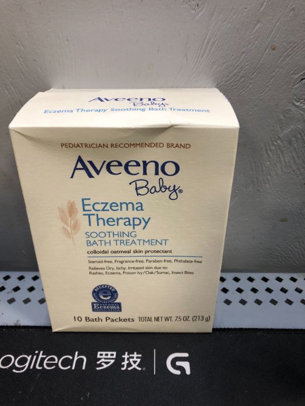 Photo 2 of Aveeno Baby Eczema Therapy Soothing Bath Treatment for Relief of Dry, Itchy & Irritated Skin, Made with Natural Colloidal Oatmeal, Fragrance-, Paraben-, Steroid- & Tear-Free, 10 ct
10 Count (Pack of 1)