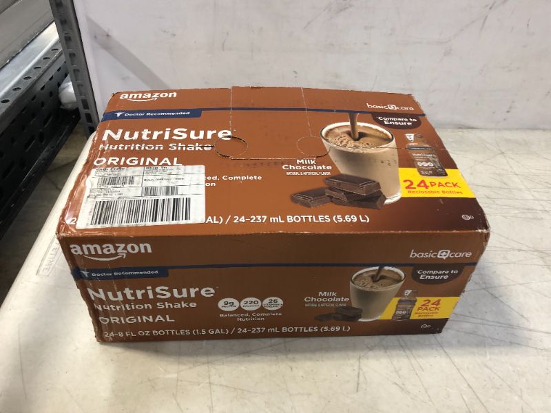 Photo 2 of  Amazon Basic Care Nutrisure Original Nutrition Shake, Milk Chocolate Flavor, 8 Fl Oz Pack of 24