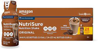 Photo 1 of  Amazon Basic Care Nutrisure Original Nutrition Shake, Milk Chocolate Flavor, 8 Fl Oz Pack of 24